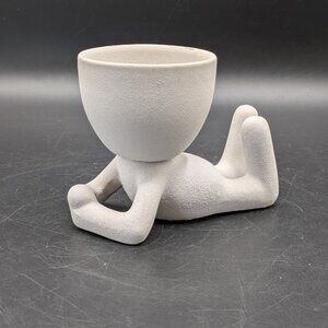 Mini Human Laying On Stomach People Planter Flowerpot Succulent 5"